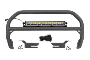 Ford Bronco Nudge Bar - Front - Rough Country - 20 Inch Single Row LED - Chrome - '21-'25 Ford Bronco Nudge Bar - Front - Rough Country - 20 Inch Single Row LED - Chrome - '21-'25